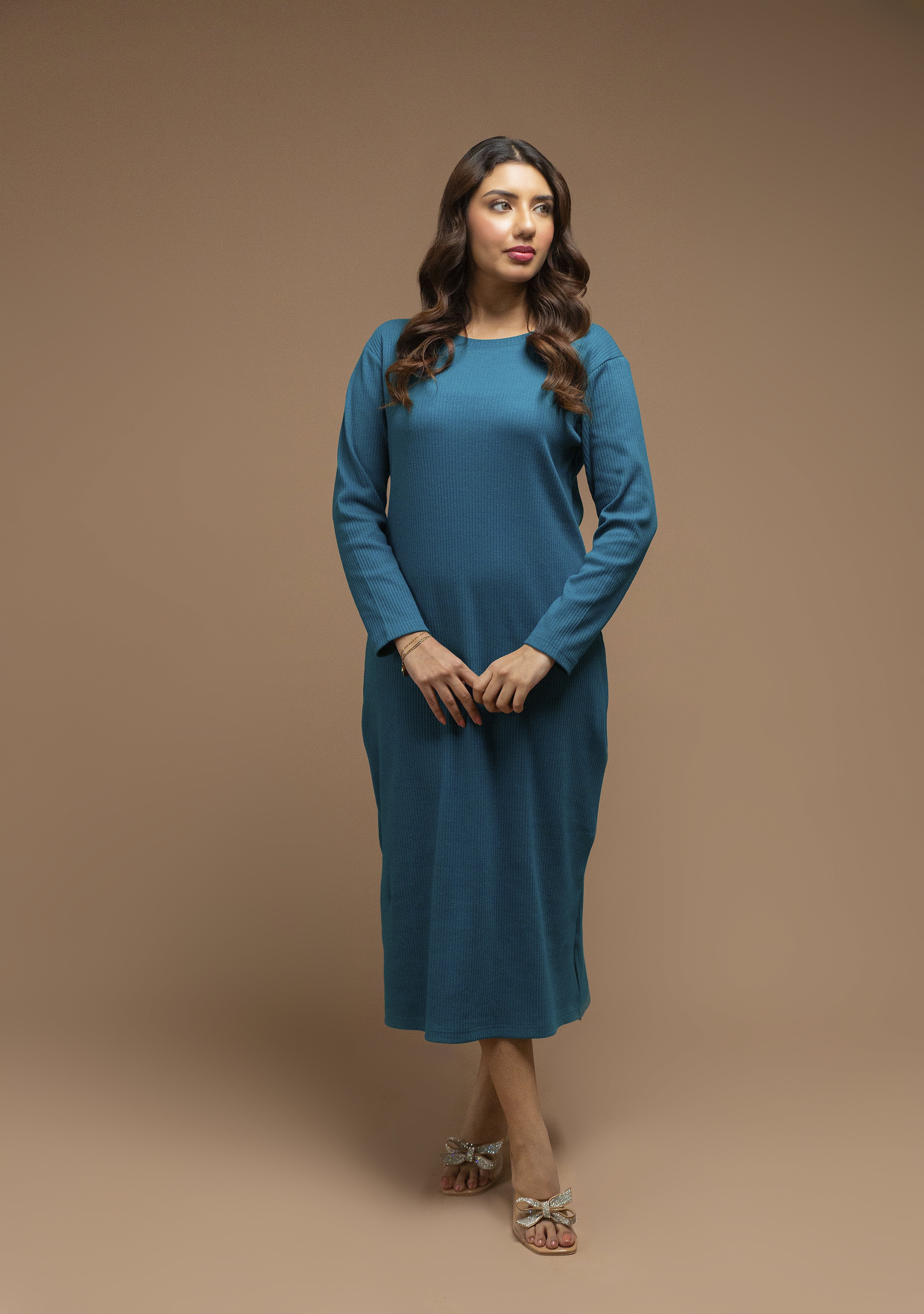 Basic Rib Bodycon - Blue